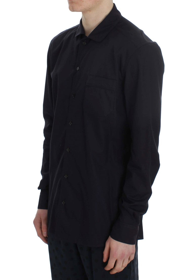 Chemise de pyjama en coton rayé violet de Dolce &amp; Gabbana