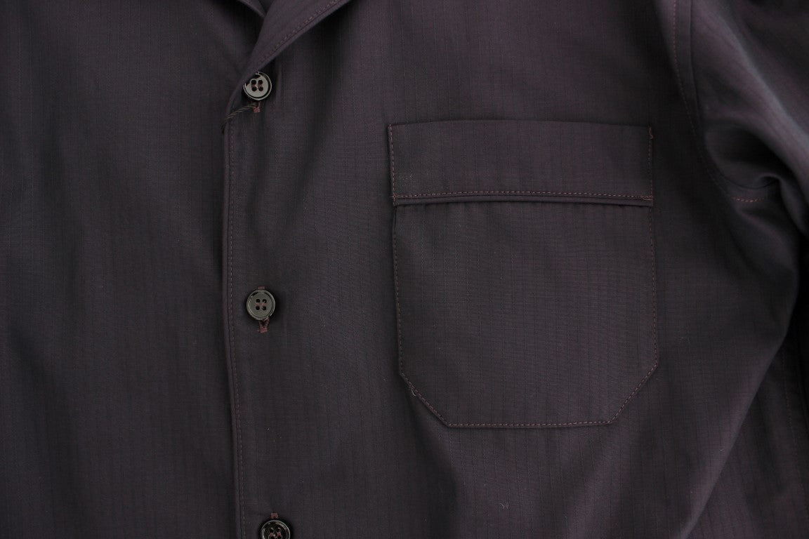 Chemise de pyjama en coton rayé violet de Dolce &amp; Gabbana