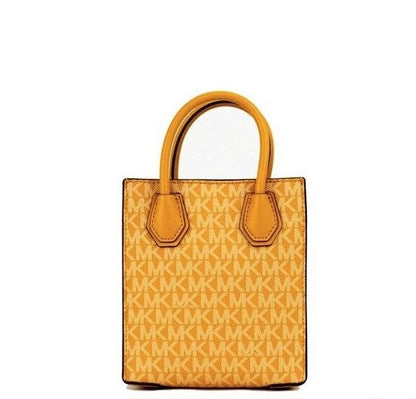 Michael Kors Mercer XS Honeycomb Gold Signature PVC North South Shopper Crossbody Tas