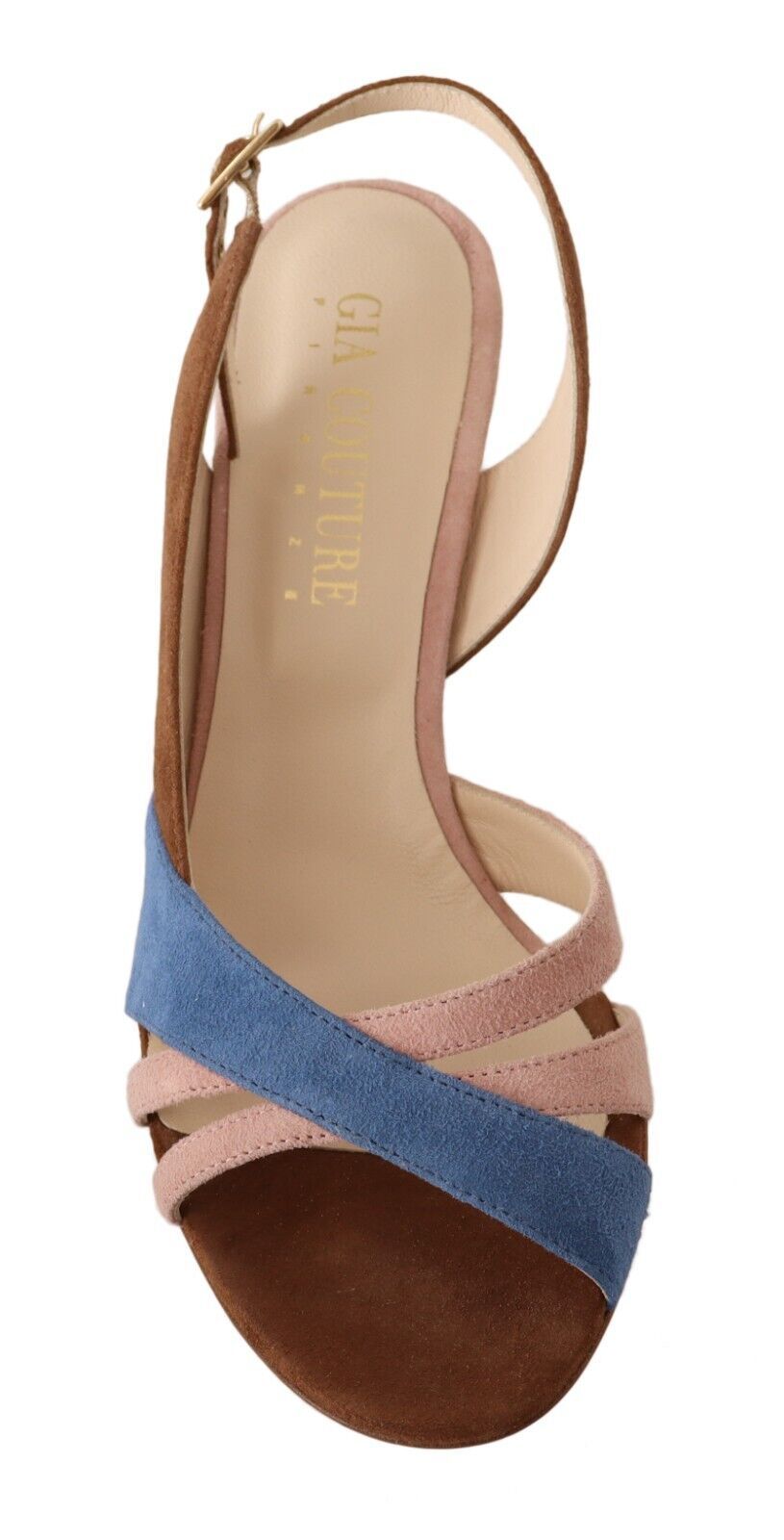 GIA COUTURE Multicolor Suede Leather Slingback Heels Sandals