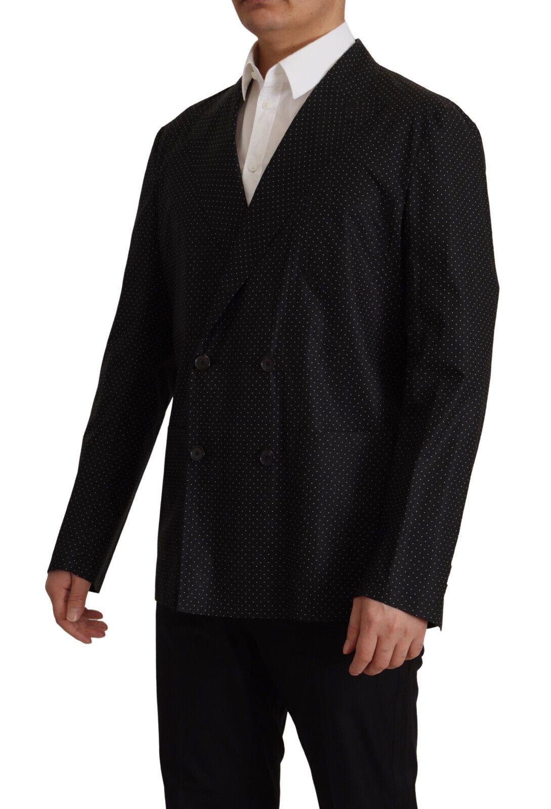 Blazer en coton noir à pois de Dolce & Gabbana