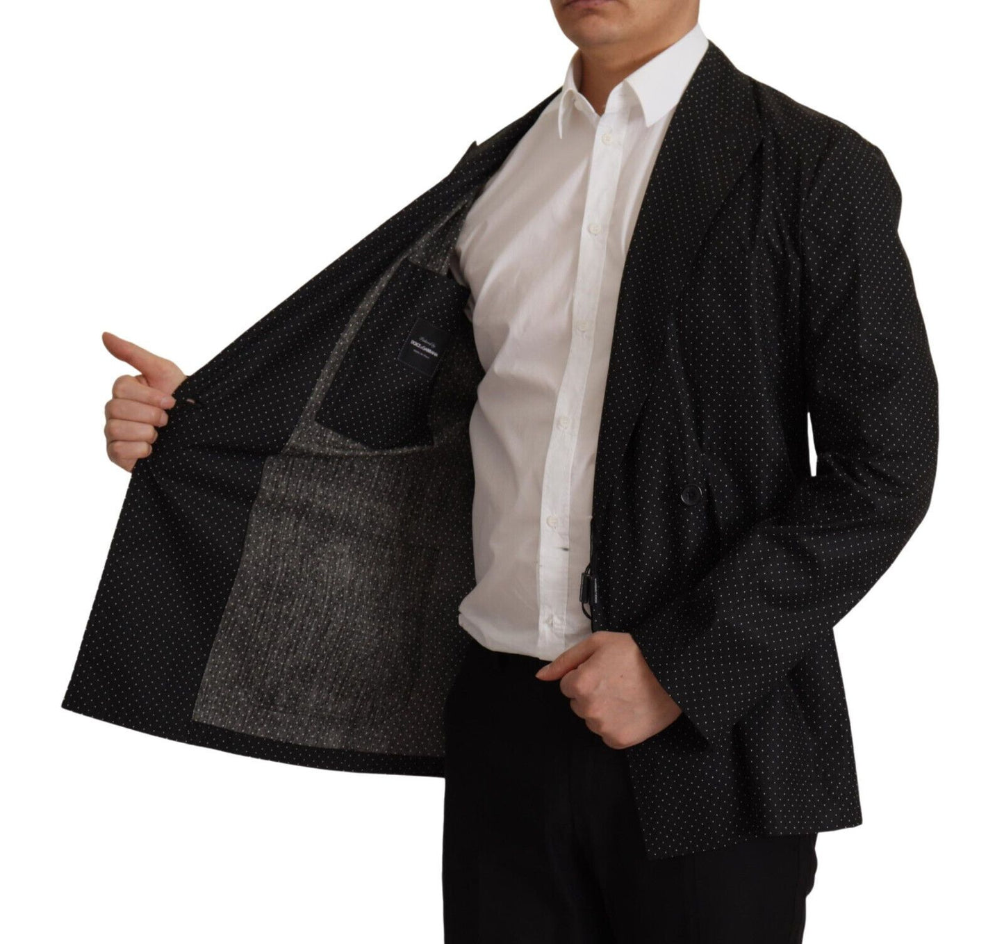 Blazer en coton noir à pois de Dolce & Gabbana