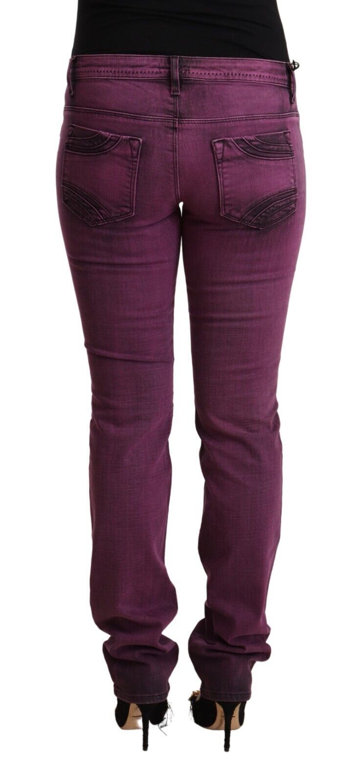 Costume National Jeans Slim Fit en Denim Élastique Violet