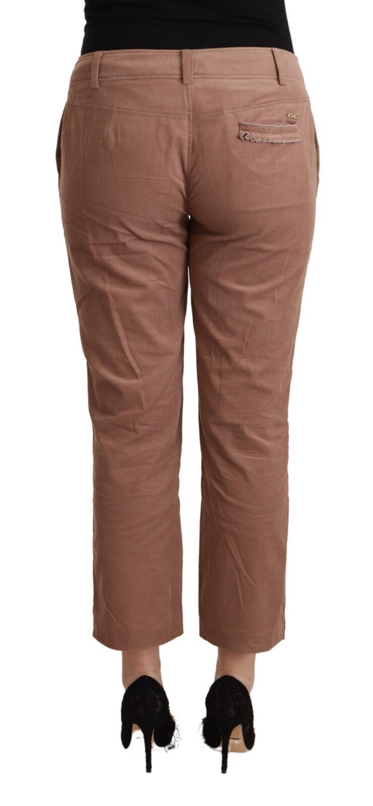Pantalon Cropped Tapered en Coton Marron Costume National