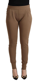 Pantalon Slim Tapered Scervino Street en Viscose Marron