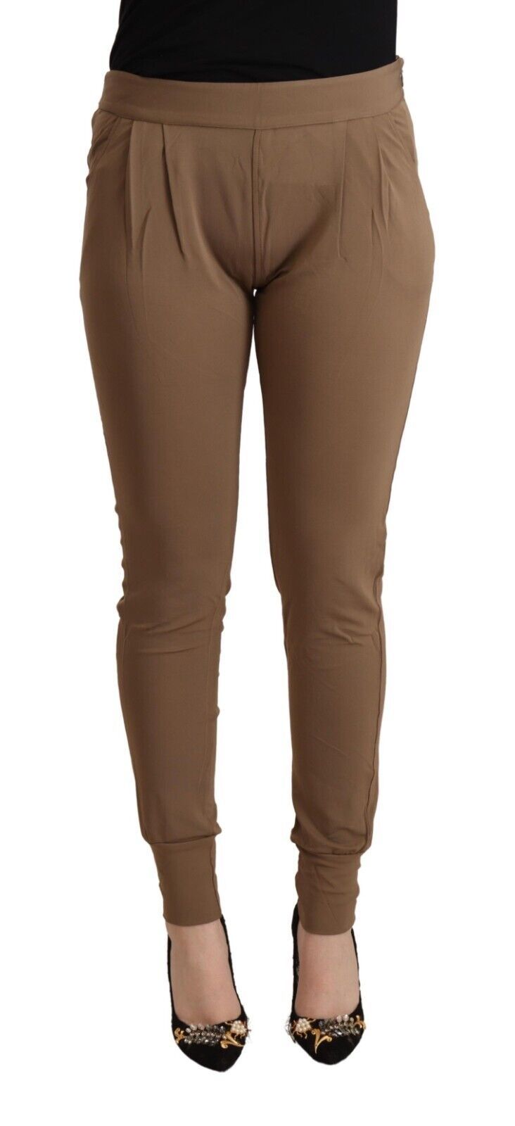 Pantalon Slim Tapered Scervino Street en Viscose Marron