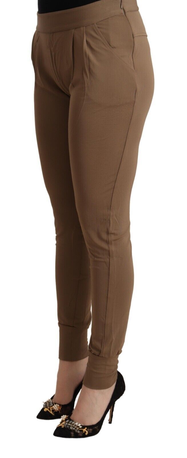 Pantalon Slim Tapered Scervino Street en Viscose Marron