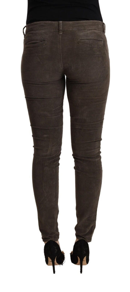 Acht Bruine Slim Fit Denim Low Waist Jeans van Katoen