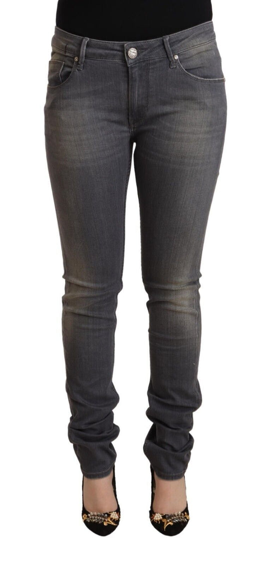 Jeans skinny en coton délavé gris foncé Acht