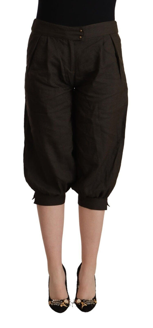 Pantalon harem court en viscose marron de GF Ferre