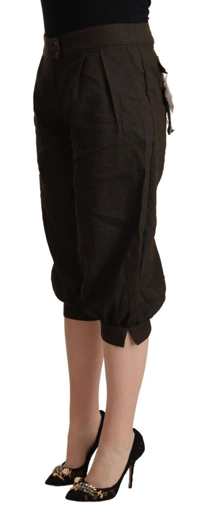 Pantalon harem court en viscose marron de GF Ferre