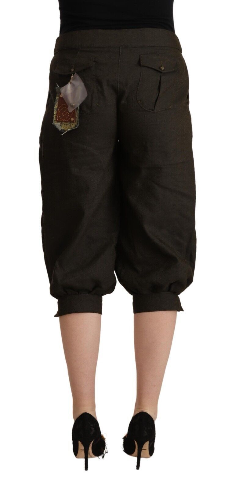 Pantalon harem court en viscose marron de GF Ferre