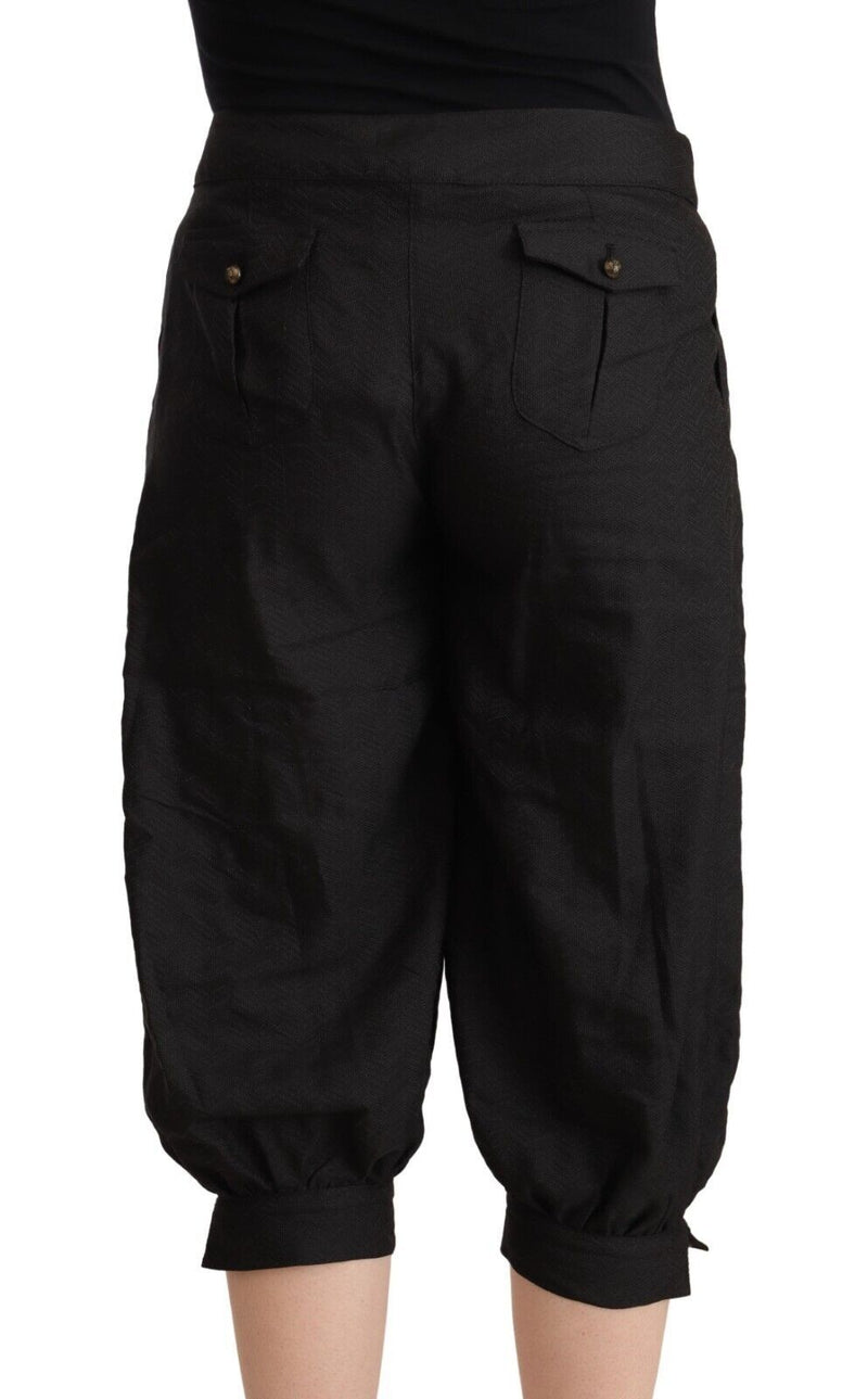GF Ferre Black Viscose Cropped Harem Pants