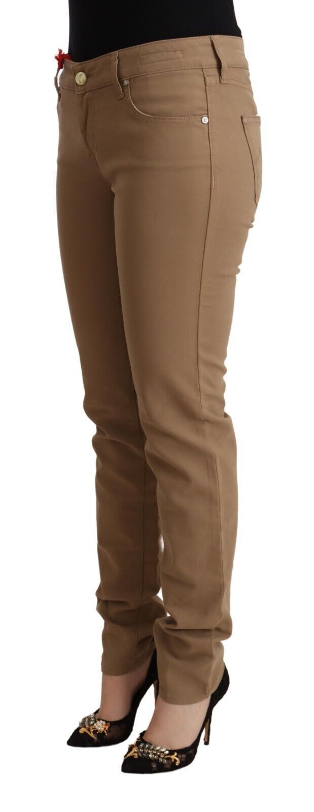 Pantalon Skinny Mid Taille en Coton Élastique Jacob Cohen - Marron