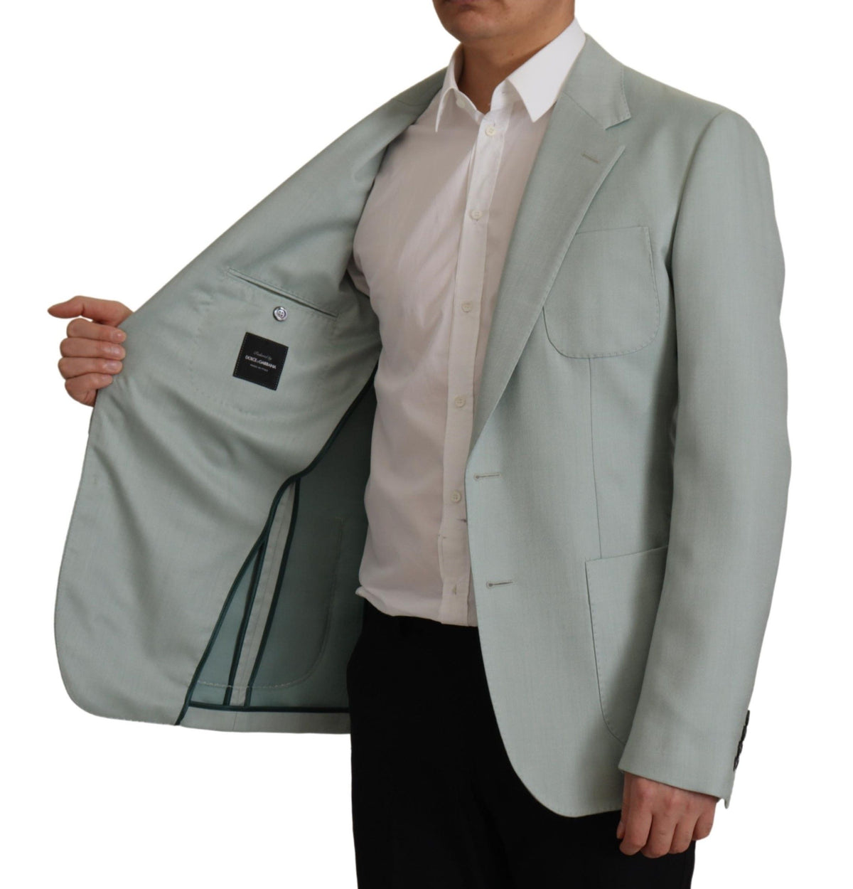 Blazer en cachemire et soie vert clair de Dolce &amp; Gabbana