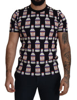 T-shirt en coton noir à col rond Bacio Di Venere de Dolce &amp; Gabbana