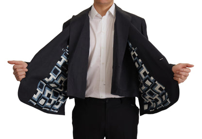 Veste de blazer formelle pour homme en lin bleu de Dolce & Gabbana