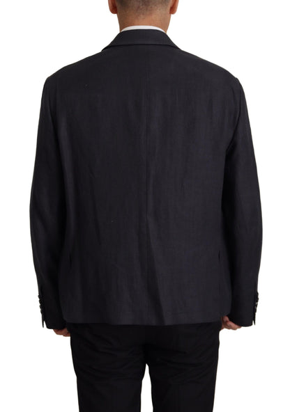 Veste de blazer formelle pour homme en lin bleu de Dolce & Gabbana