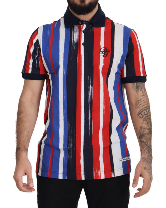 T-shirt polo en coton multicolore Dolce & Gabbana