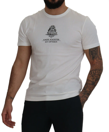 T-shirt en coton blanc avec logo Amor Magister de Dolce & Gabbana