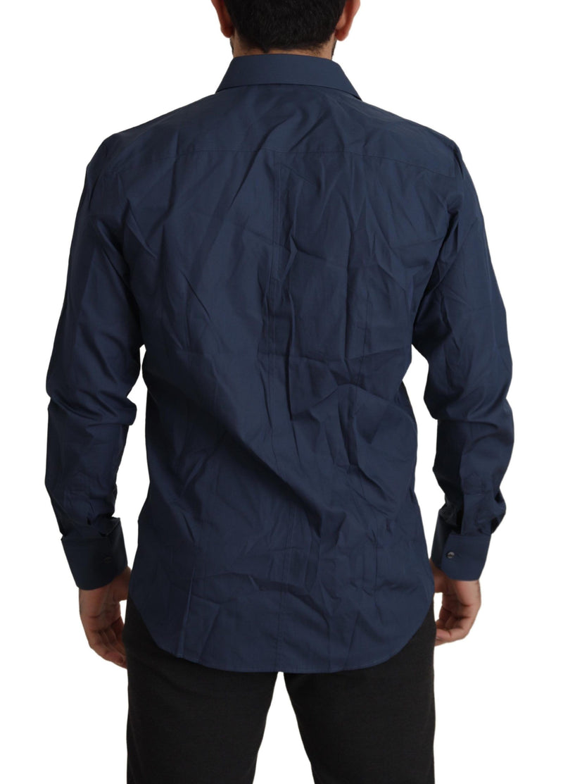 Dolce &amp; Gabbana Blauw Katoenen MARTINI Slim Fit Overhemd