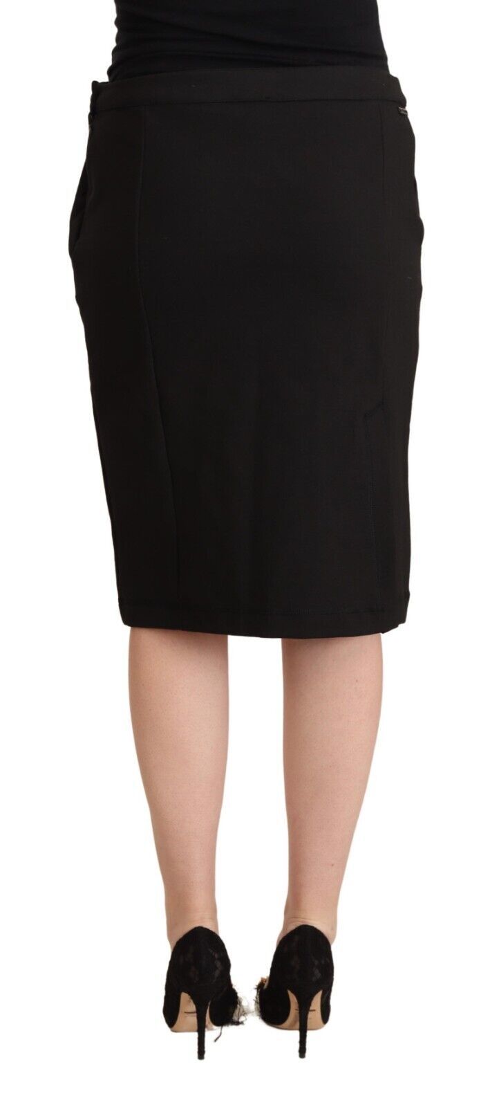 Jupe Droite Noire GF Ferre - Coupe Crayon Longueur Genou