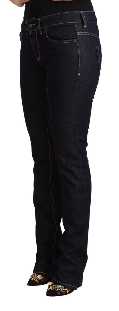 Jeans skinny en coton extensible noir à taille basse GF Ferre
