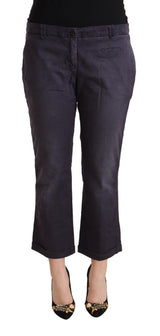 Pantalon Cropped Jucca Noir Taille Basse à Ourlet Évasé