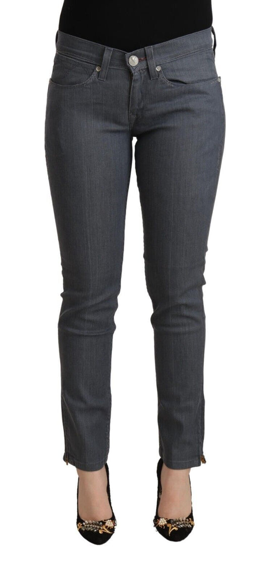 Jeans skinny en coton gris Levi's, taille basse.
