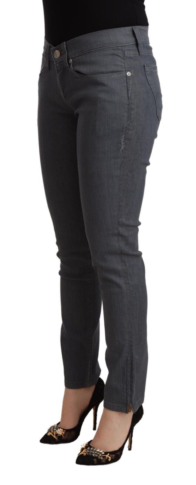 Jeans Skinny en Denim Gris Levi's en Coton