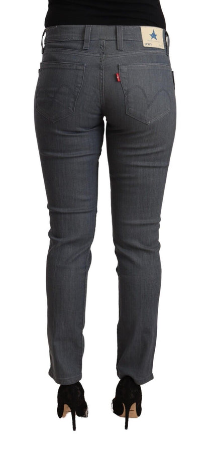 Levi's grijze katoenen skinny jeans met lage taille
