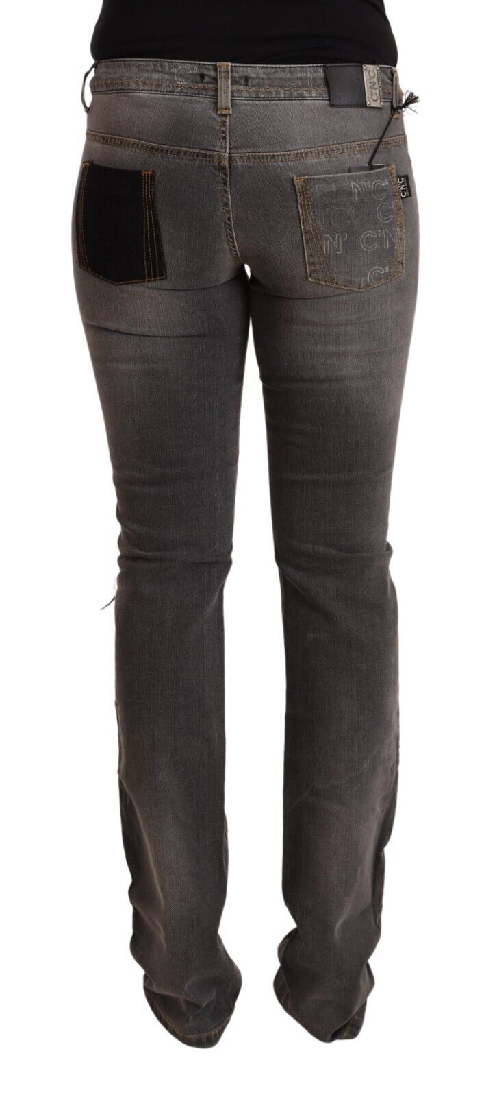 Costume National Jeans Femme Grises Délavées Taille Basse Droites