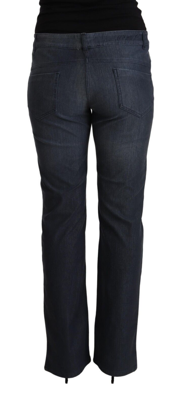 MARGHI LO' Jeans en Denim Droits Bleu Foncé en Coton