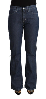 GF Ferre Jeans Femme Flared en Denim Coton Bleu