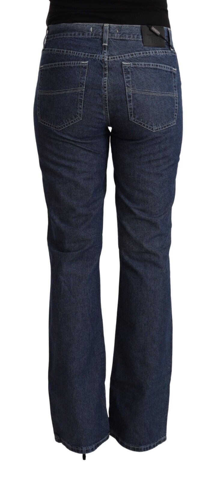 GF Ferre Jeans Femme Flared en Denim Coton Bleu