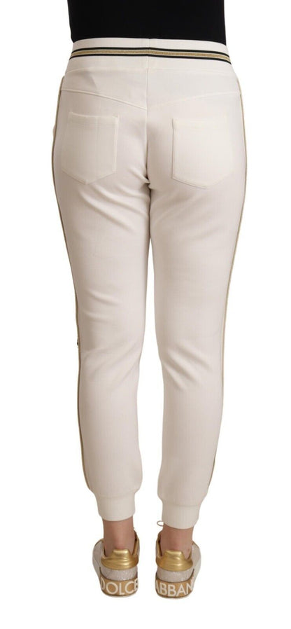 Pantalon jogging taille mi-hauteur en polyester blanc Patrizia Pepe