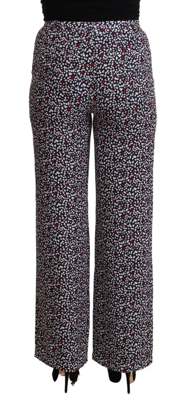Michael Kors zwarte, rechte broek met hoge taille en print.