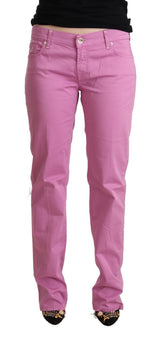 Jeans Tapered en Denim Rose à Taille Basse Jacob Cohen