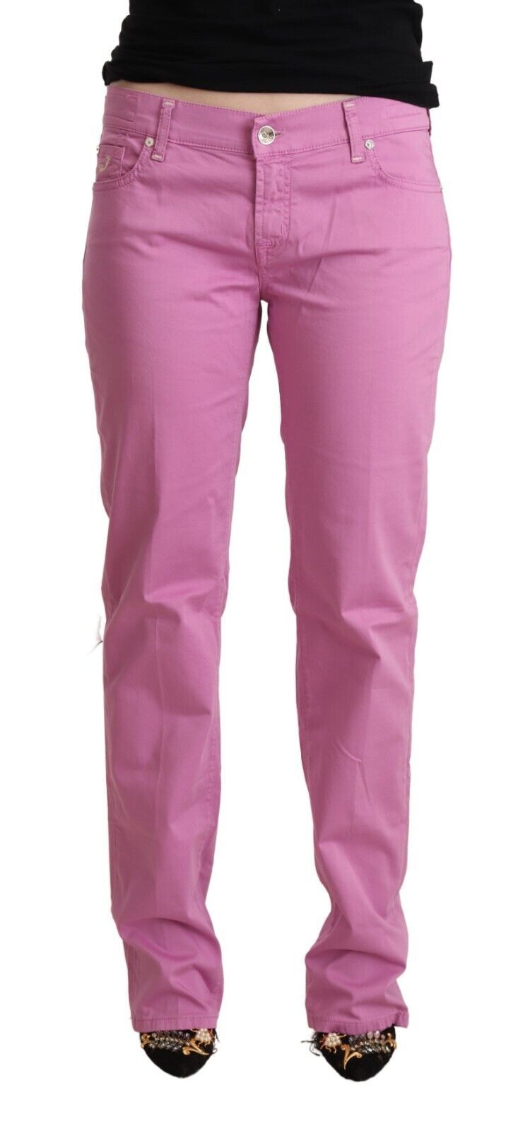 Jeans Tapered en Denim Rose à Taille Basse Jacob Cohen