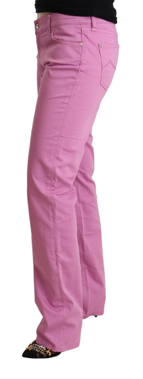 Jeans Tapered en Denim Rose à Taille Basse Jacob Cohen