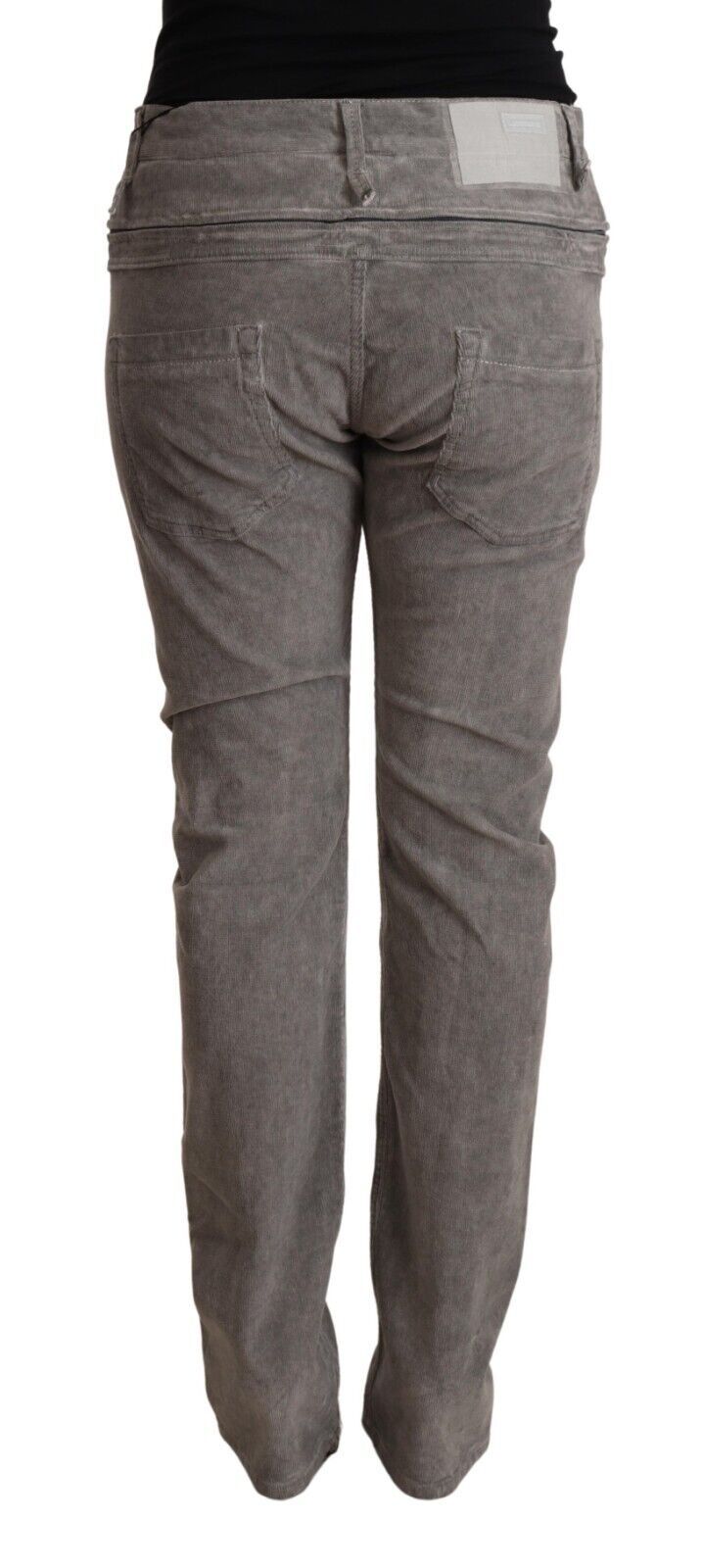 Acht Gray Cotton High Waist Straight Fit Pants