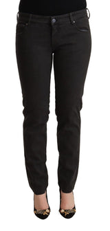 Ermanno Scervino Jeans Skinny Noir Taille Basse en Coton