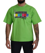 T-shirt Dolce &amp; Gabbana en coton vert, modèle DG CHANNEL.