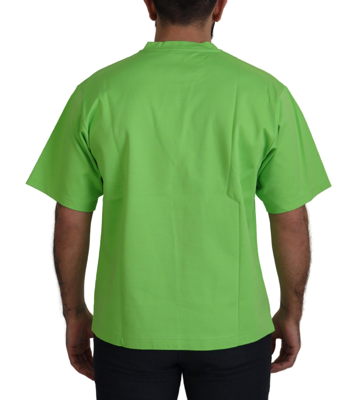 T-shirt Dolce &amp; Gabbana en coton vert, modèle DG CHANNEL.