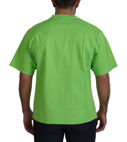 T-shirt Dolce & Gabbana en coton vert, modèle DG CHANNEL.