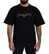 T-shirt en coton à col rond noir avec logo Dolce &amp; Gabbana