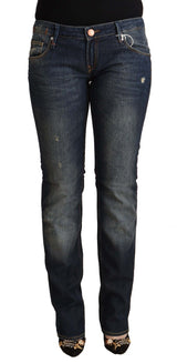 Acht Blue Washed Low Waist Skinny Denim Jeans