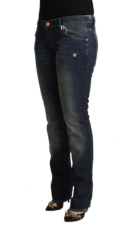 Jeans skinny en coton délavé bleu à taille basse Acht