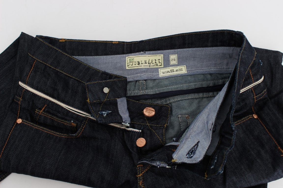 Acht Blue Denim Cotton Straight Fit Jeans - Élégance et Confort