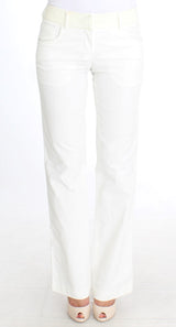 Pantalon droit rayé blanc Ermanno Scervino